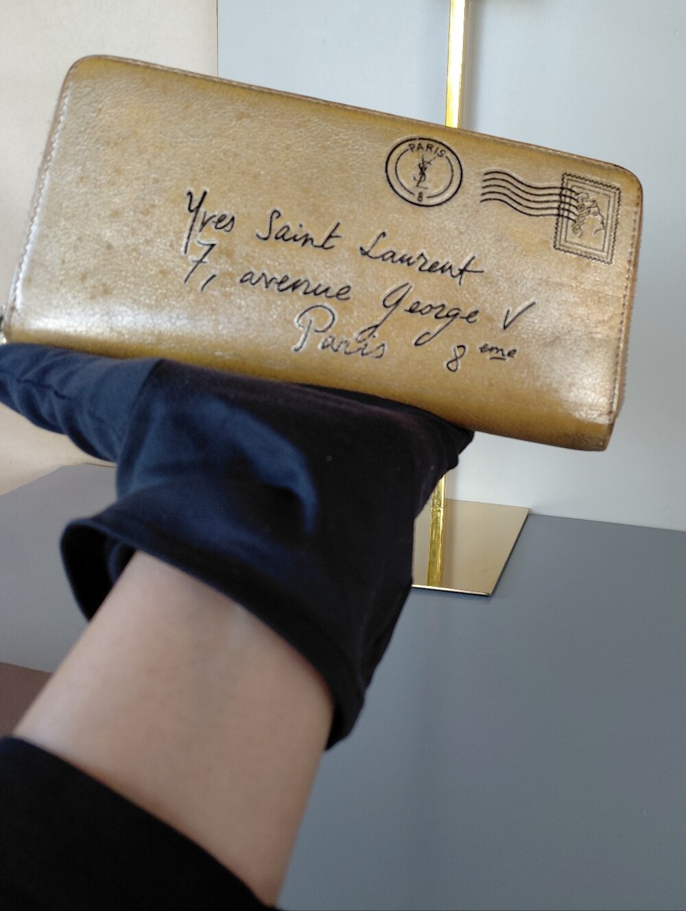 Yves Saint Laurent Metallic Gold Wallet - Picture 10 of 10
